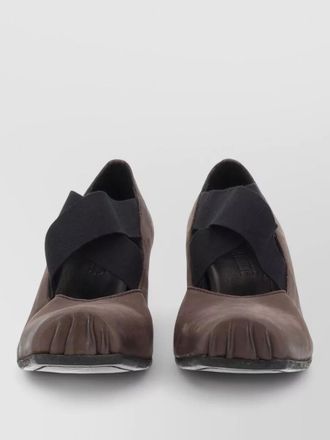 Uma Wang leather ballerina pumps square toe block heel