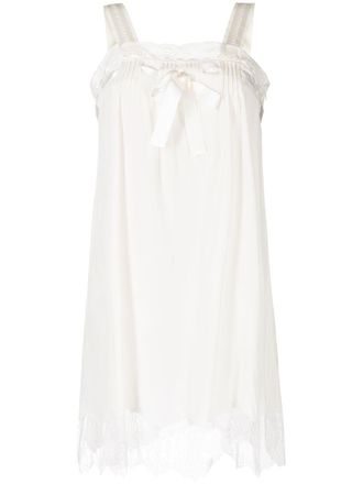 Shiatzy Chen lace-panelled mini dress - women - Viscose - 38 - White