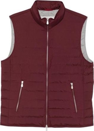 Brunello Cucinelli Gilet met vulling - Heren - Jassen - Rood - Maat: 2XL Polyamide