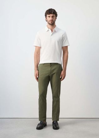 Mango Pantaloni Prato chino cropped tapered kaki - Uomo - 42 - MANGO MAN
