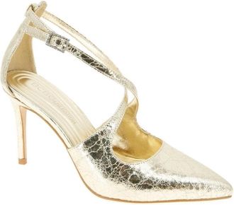 BCBGeneration Womens Bcbgeneration Bromi Pump Gold Criss-Cross Strap Stiletto Heel ZAP1521