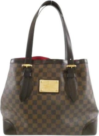 Louis Vuitton Pre-owned Tote Bags, female, Brown, Size: ONE SIZE Pre-owned Hampstead Damier Tote Bag