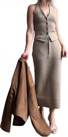 Guest In Residence Tailored Halter Vest In Taupe