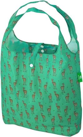 Eco Chic Lightweight Foldable Reusable Shopping Bag Water Resistant Tote Bag (Deer Green)
