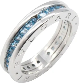 Bulgari Silver Blue White Gold (18K) Band Ring (Pre-Owned)