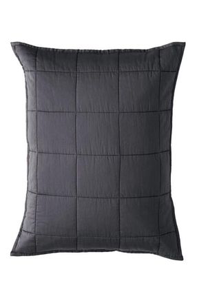 Pact Organic Cotton Organic Quilted Sham 2-Pack in Charcoal at Nordstrom, Size Standard