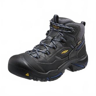 Keen Mens Soft Toe Braddock Waterproof Mid Shoe In Raven/estate Blue