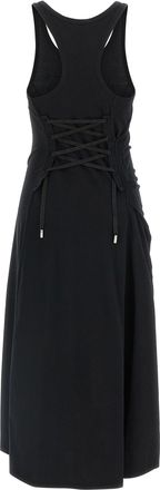 Alexander McQueen Womens Black Cotton Long Dress