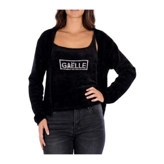 Ga&euml;lle Paris Cardigans, female, Black, Size: XS Cardigan Set e canotta Cropped