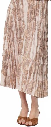Current Air Floral Lace Pleated Skirt In Blush Pink