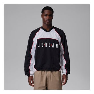 Nike Jordan Air Jordan Flight Long-Sleeve Warm-Up Top Black White IF1835-010