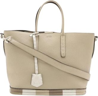 Fendi Pre-owned Leren Tote Bag - Dames - Vintage Shopper - Beige - ONE Size - Leer - Vintage