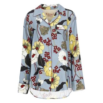 Marni Shirts, female, Multicolor, Size: 2XS Envers satin pyjama shirt with Melodia print