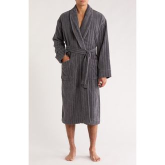 Majestic International Shawl Collar Textured Cotton Robe in Charcoal at Nordstrom Rack, Size Large/x-Large