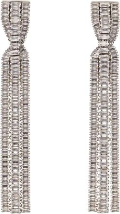 Isabel Marant Lange Oorbellen met Sprankelende Kristallen - Dames - Oorbellen - Grijs - ONE Size - Accessoires