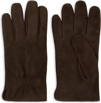 Boggi Milano Suede Leather Gloves - Marrone
