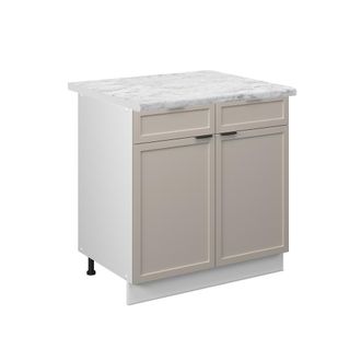 Vicco Mueble Bajo De Cocina Fame-line, Grisbeige, 80 Cm, Et M&aacute;rmol, Vicco