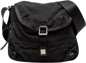 Chanel Pre-owned Cross Body Bags, female, Black, Size: ONE SIZE Pre-owned Vintage Nylon Crossbody Bag