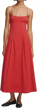 Hansen & Gretel Carlotta Midi Dress In Samba Red