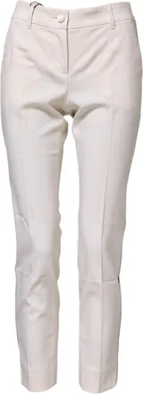 Dolce & Gabbana Womens White Wool Tapered High Waist Pants Virgin Elastane