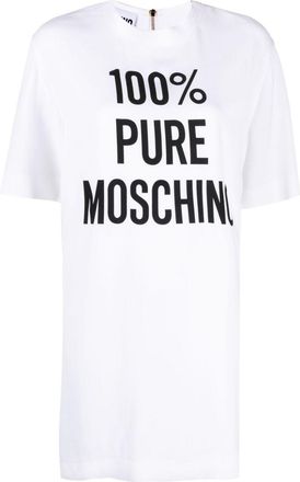 Moschino logo-print crepe minidress - women - Acetate/Viscose/Acetate/Viscose - 38 - White
