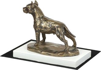 OEM American Staffordshire Terrier, Amstaff, Amstaf - Estatuilla De Perro, Figura Sobre Una Base Blanca, Trofeo Para Una Exposici&oacute;n De Perros De Art-dog