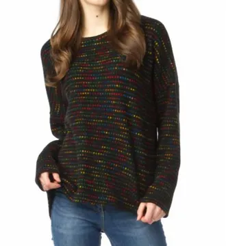 Papillon Knit High Low Sweater In Black