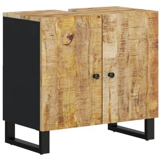Berkfield Home Sink Cabinet 62x33x58 cm Solid Wood Mango & Engineered Wood in Brown | Size: 62 x 33 x 58 cm