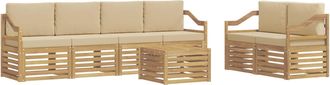 vidaXL Conjunto De Sof&aacute;s De Exterior 7 Uds. Y Beige Poli&eacute;ster Vidaxl