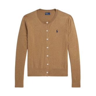 Polo Ralph Lauren Cardigans, female, Brown, Size: S Crewneck Cardigan