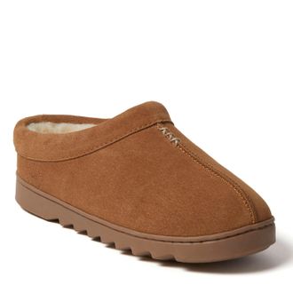 Dearfoams Womens Doreen Genuine Suede Clog House Shoe Slipper