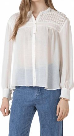 BLACK TAPE Pintuck Detail Blouse In White