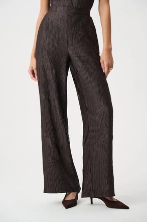 Joseph Ribkoff Pleated Satin Pull-On Wide-Leg Pants in Mocha at Nordstrom, Size 14