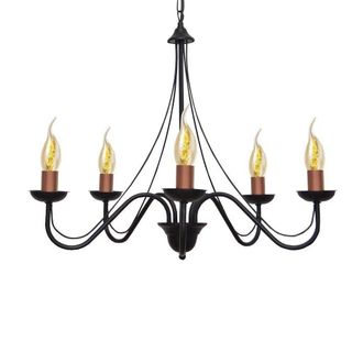 Netlighting Malbo Multi Arm Pendant Ceiling Light Black Copper 60cm