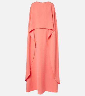 Carolina Herrera Caped cr&ecirc;pe gown