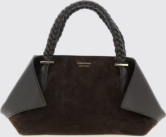 Ferragamo Borsa Ferragamo in camoscio con risvolti