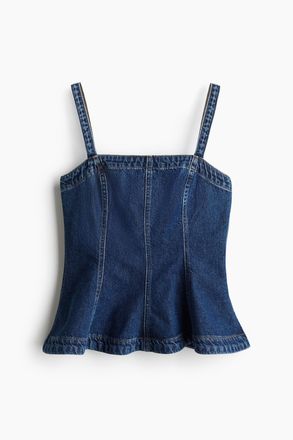 H&M Peplumtop aus Denim - Blue