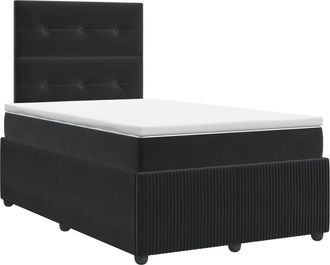 vidaXL Cama Box Spring Con Colch&oacute;n Negro 120 X 190 Cm Terciopelo Vidaxl