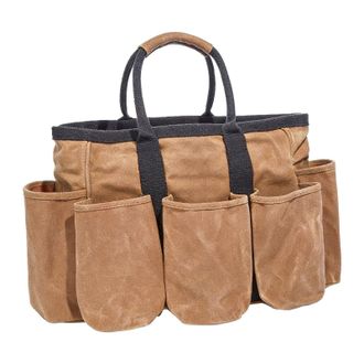 Generic Garden Tote - Canvas Landscape Supplies | Multi Pocket Tool Storage Organizer with Reinforced Handles, Durable Carry Bag for Men Women Gardening Outdo