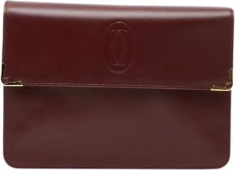 Cartier Pre-owned Clutches, female, Red, Size: ONE SIZE Pre-owned Must Line Leather Clutch Bag
