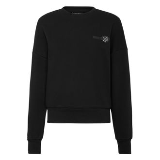 Plein Sport Sweatshirt Basic - Dames - Sportshirts - Zwart - M - Katoen - Fitness