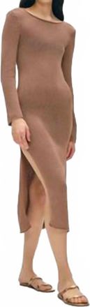 White + Warren Organic Fluted Sleeve Dress In 21284