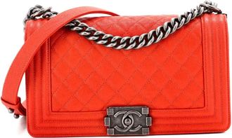Chanel Borsa a tracolla Boy Flap media - Arancione