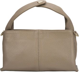 Estro & Luminara Tassen, Dames, Beige, ONE Size, Leer, Kleine beige handtas voor vrouwen gemaakt van hoogwaardig Italiaans echt leer