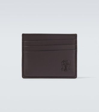 Brunello Cucinelli Logo debossed leather card holder
