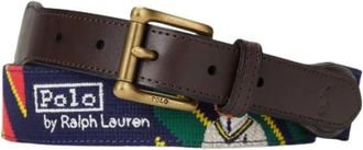 Polo Ralph Lauren Needlepoint Riem - unisex - Riemen - Veelkleurig - L - Leer - Accessoires