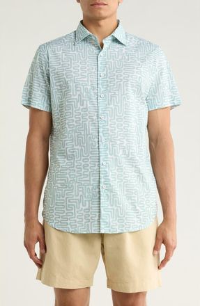 Rodd & Gunn Fenchurch Short Sleeve Button-Up Shirt in Mint at Nordstrom Rack, Size Xx-Large