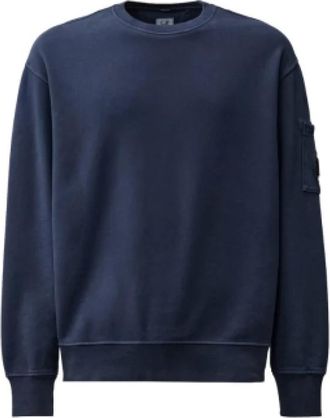C.P. Company Diagonaal Fleece Sweatshirt - Heren - Sweatshirts - Blauw - M - Hoodies & sweatvesten