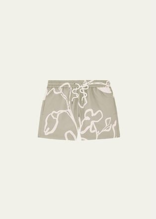 Frescobol Carioca Mens Maxi-Foliage Print Nylon Swim Trunks