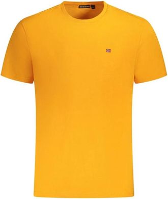 Napapijri Geborduurd katoenen T-shirt - Heren - T-shirts - Oranje - L - Katoen - Tops